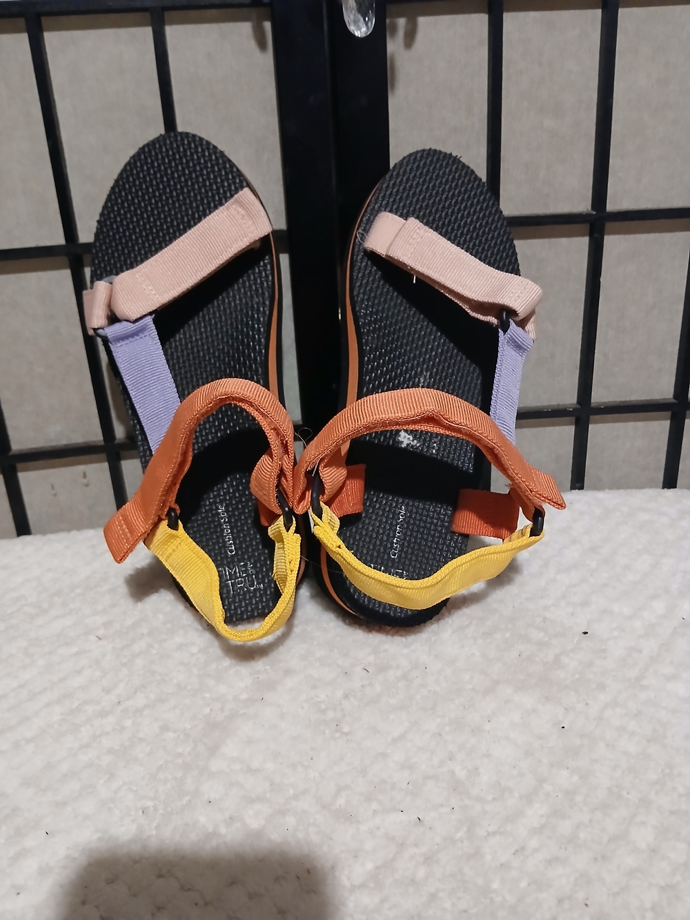 Womens Multi-Color Strap Sandals - Pink, Lavender, Orange, Yellow